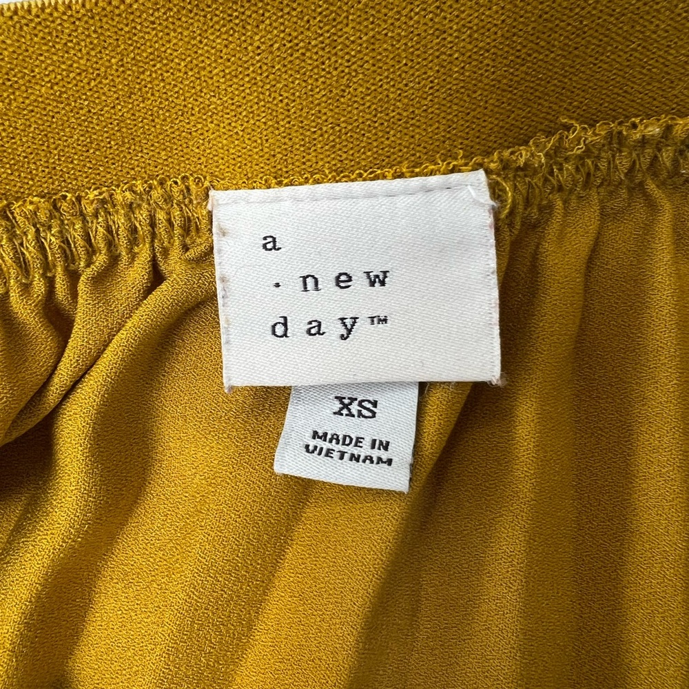 a new day Mustard Yellow Pleated Midi Skirt with Matching Sweatshirt Top - Picture 9 of 11